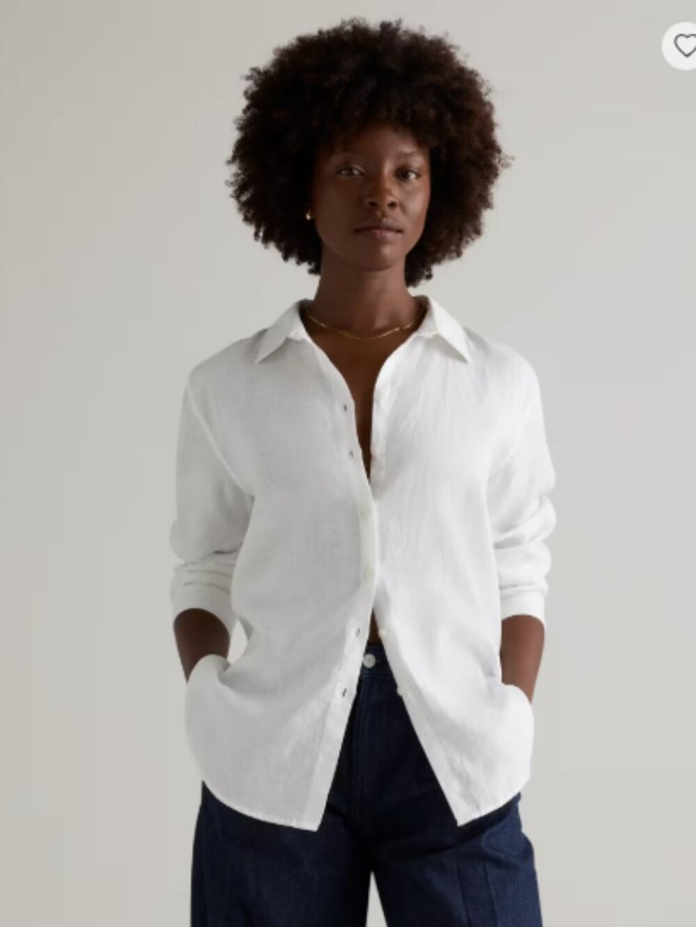 Quince 100% European Linen Long Sleeve Shirt - White